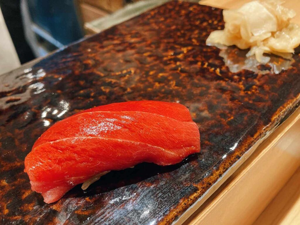 lean tuna sushi, called akami in Japanese.